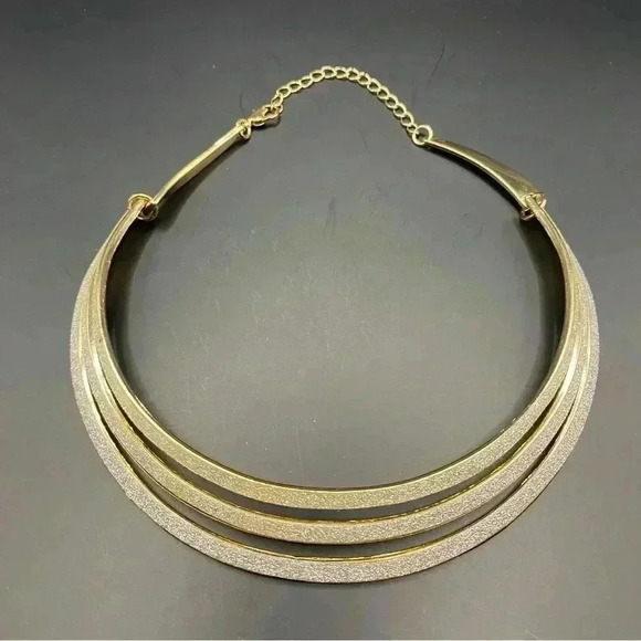 Jewelry - Fashion Shiny Gold-tone Three-row Choker Necklace